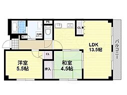 三宅アメニティサンズ 2LDKの間取図画像