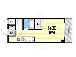 ヒルズ中百舌鳥 ワンルームの間取図画像