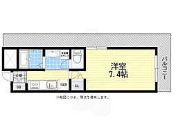 ブリリアントグリーン三国ケ丘 1Kの間取図画像