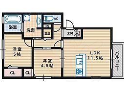 エクレール天美我堂 3階/-