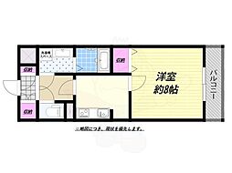 アルクスローザ 1Kの間取図画像