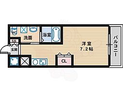 ウィズイン北花田 ワンルームの間取図画像