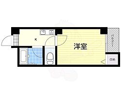 トルネード南住吉 1Kの間取図画像