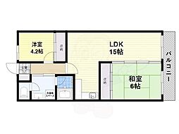 カーサ東口 2LDKの間取図画像
