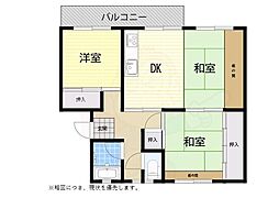 浅香山住宅24号棟 2LDKの間取図画像