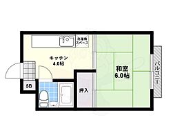 我孫子グランドハイツ2 1Kの間取図画像