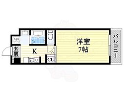 カーライル堺市駅前 ワンルームの間取図画像