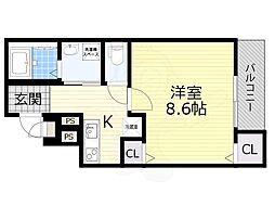 フジパレス堺北長尾ウエスト 1Kの間取図画像