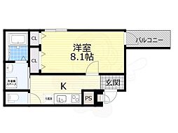 フジパレス堺北長尾ウエスト 1Kの間取図画像