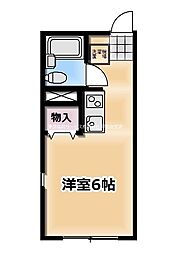 ジュネスハイムA ワンルームの間取図画像