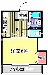 サン・フェロー 1Kの間取図画像