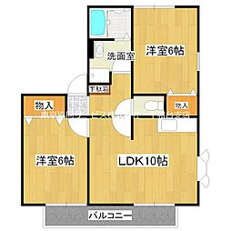 ウエストハイムA 2LDKの間取図画像