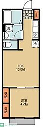 Ｊ・ＲＥＮＴ大宮大成町 2階1LDKの間取り