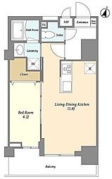 LIBRGRANT大宮 1LDKの間取図画像
