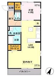 ラルーシェ 1LDKの間取図画像