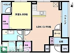 Grand ete 1LDKの間取図画像