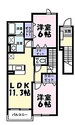sma・ラパス2 2LDKの間取図画像