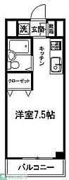 フローラ ワンルームの間取図画像