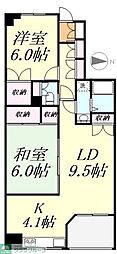 サーパス与野本町第2 2LDKの間取図画像