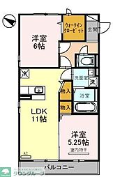 ウィスタリアG 2LDKの間取図画像
