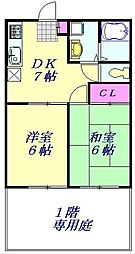 アメニタット 2DKの間取図画像