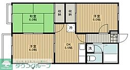 プラザサイドA 3DKの間取図画像