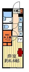 レオパレスパタータ2 1Kの間取図画像