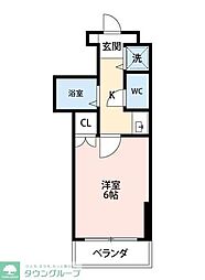 林マンション 1Kの間取図画像