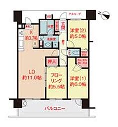 ルネサンスタワー北大宮 3LDKの間取図画像