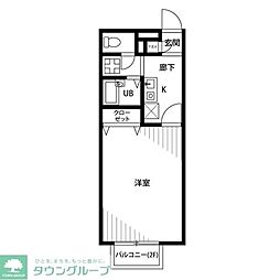 アムールクレフ 1Kの間取図画像