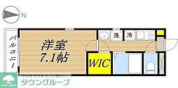ラトール 1Kの間取図画像