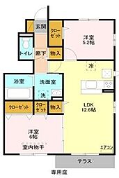 ダイワ・ミュリール 2LDKの間取図画像