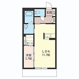 グラシュートロワ 1LDKの間取図画像