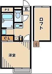 レオパレス光 1Kの間取図画像