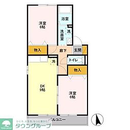 エターナル・ハピネス 2DKの間取図画像