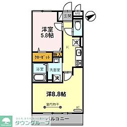 アンクレージュ 2Kの間取図画像