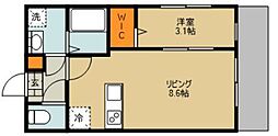 さいたま市見沼区大和田町1丁目アパート 1LDKの間取図画像