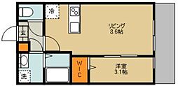さいたま市見沼区大和田町1丁目アパート 1LDKの間取図画像