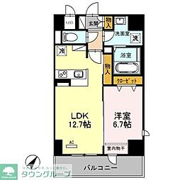 シェルト新都心 1LDKの間取図画像