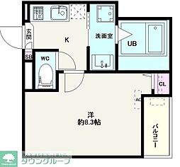Jack shinshiraokaI 1Kの間取図画像