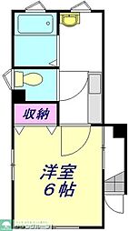 グランディール 1Kの間取図画像