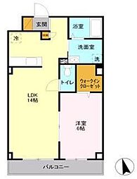 エスト・レザン2 1LDKの間取図画像