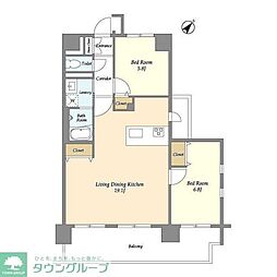 エトワール 2LDKの間取図画像