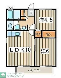 ファインビューA 2LDKの間取図画像