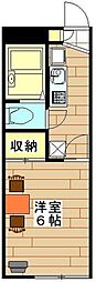 レオパレス千年の時 1Kの間取図画像