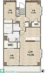 CROTHOmiya 3LDKの間取図画像