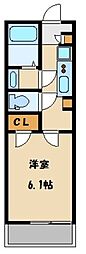 クレイノBonheur 1Kの間取図画像