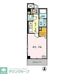 ブライトヒルズ 1Kの間取図画像