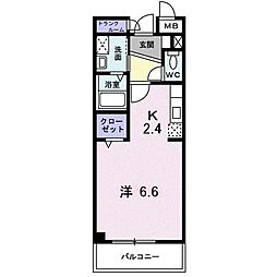 ラーバンリッシェル 1Kの間取図画像
