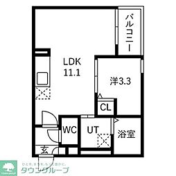 Jack horisakiI 1LDKの間取図画像